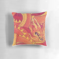 Captivating coiled dragon design pillow, perfect for a fantasy-inspired home