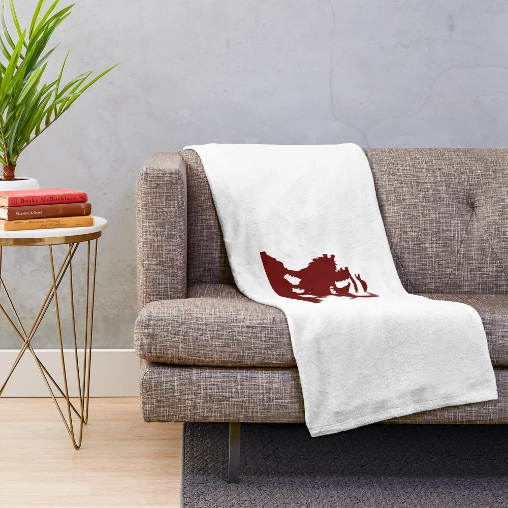 Conjoined twin dragon plush blanket with a mythical, fire-breathing design