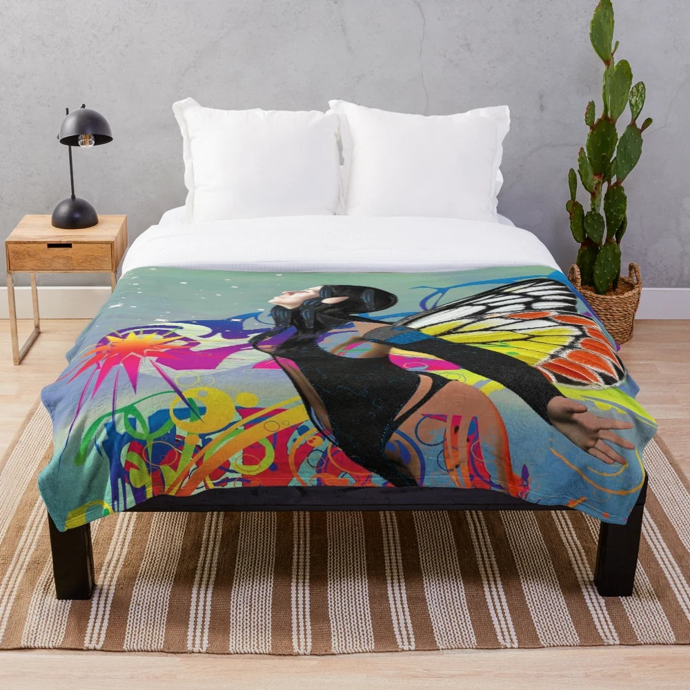 Magical star patterned plush blanket