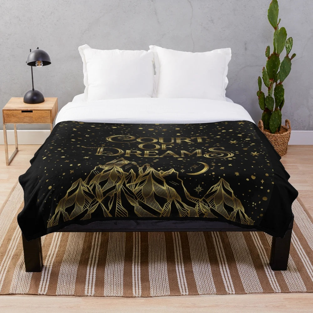 Cozy plush blanket featuring the night court from Sarah J. Maas' A Court of Mist and Fury