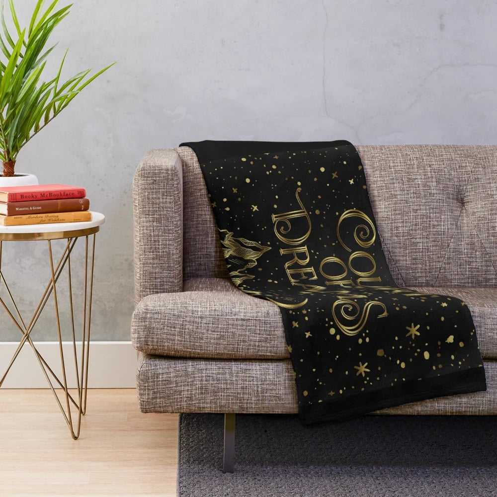 Cozy plush blanket featuring the night court from Sarah J. Maas' A Court of Mist and Fury