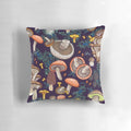 Lush, dark forest pillow featuring a botanical, nature-inspired design