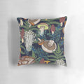 A cozy pillow featuring a captivating dark mushroom forest design, perfect for nature and botanical enthusiasts.