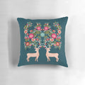 A beautiful deer and floral print pillow designed by Andrea Lauren
