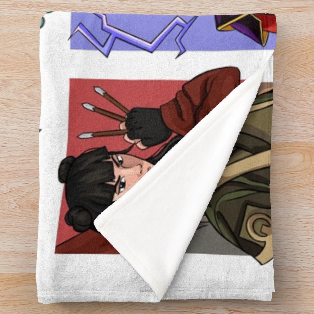 Digital art plush blanket featuring characters from the anime Avatar the Last Airbender