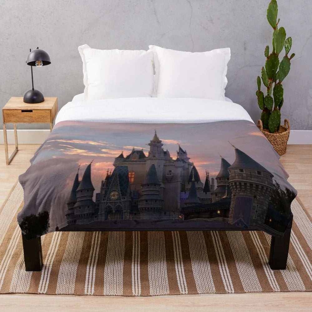 Disney Castle Plush Blanket featuring Cinderella's Castle
