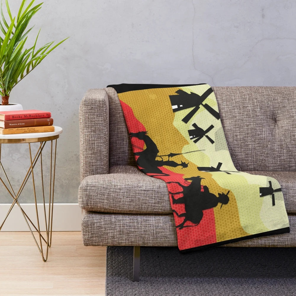 Don Quixote Plush Blanket featuring the iconic hero of the Spanish literary classic