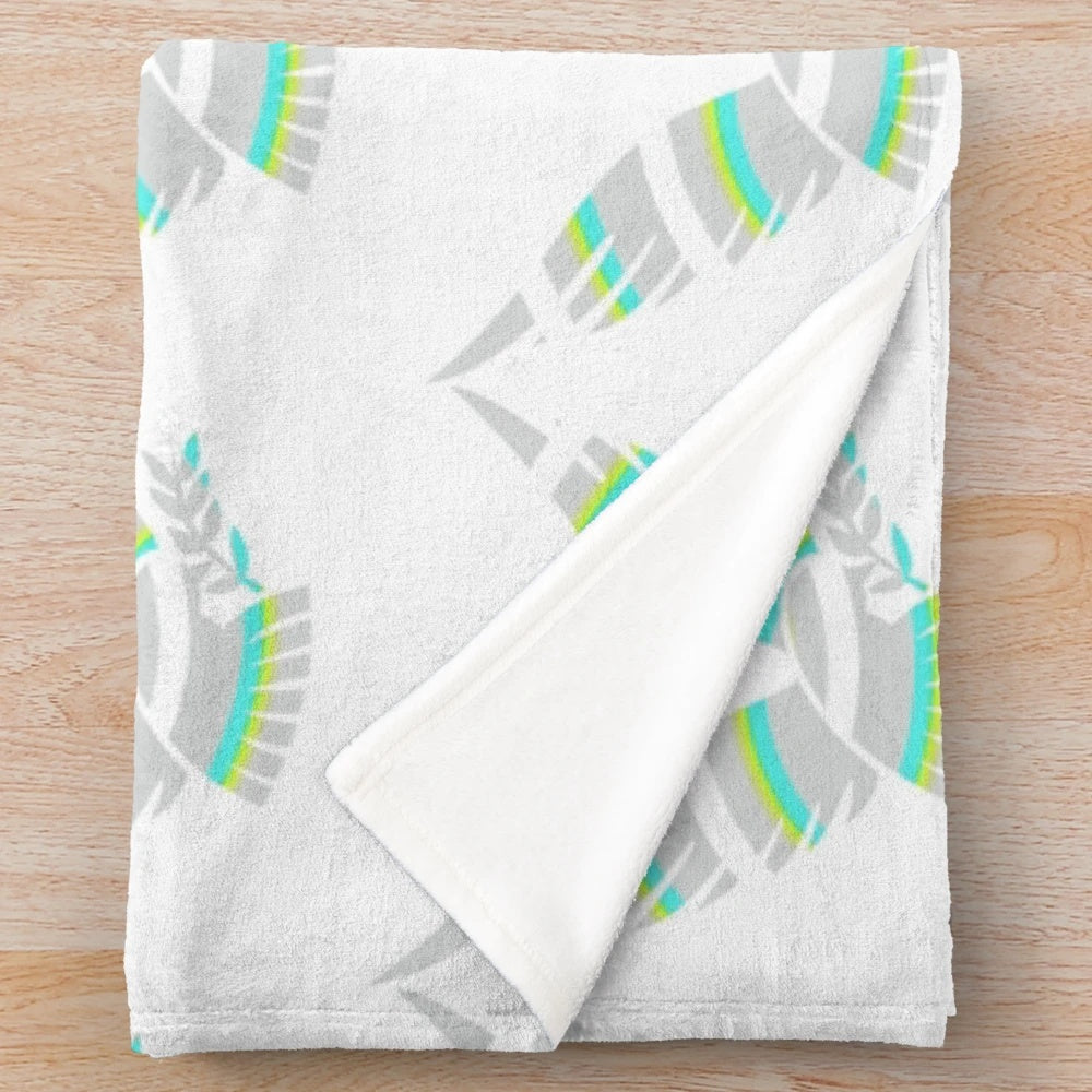 Dove plush blanket featuring colorful, abstract legendary animal artwork