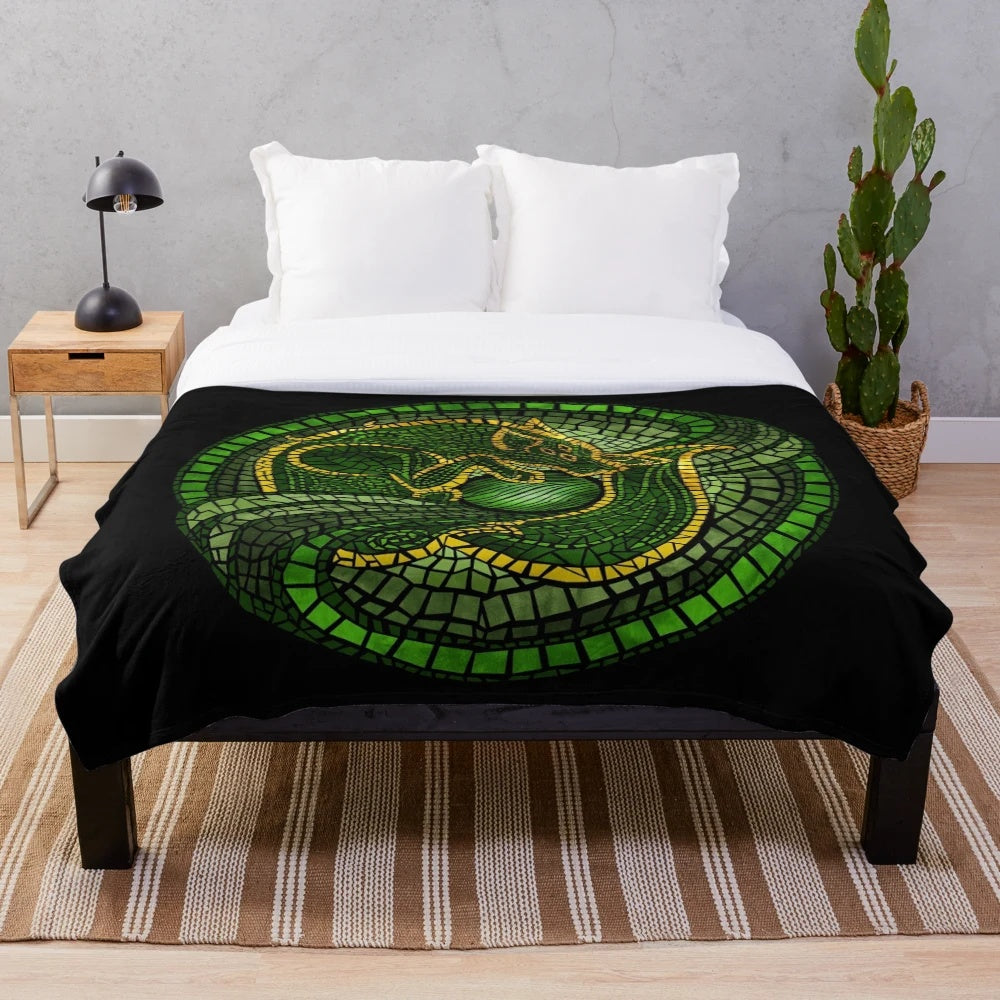 Plush blanket featuring the Dread Wolf design from the Dragon Age video game series