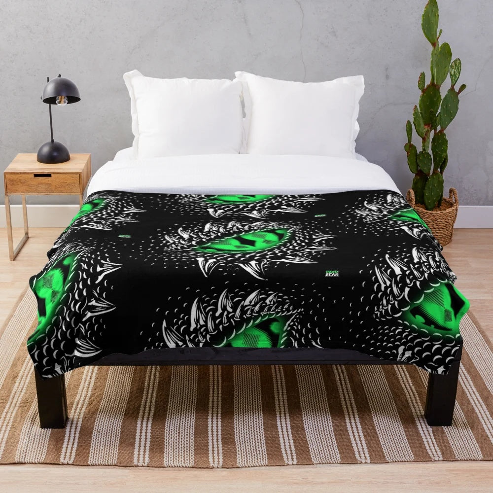 Vibrant dragon eye print plush blanket for cozy home decor