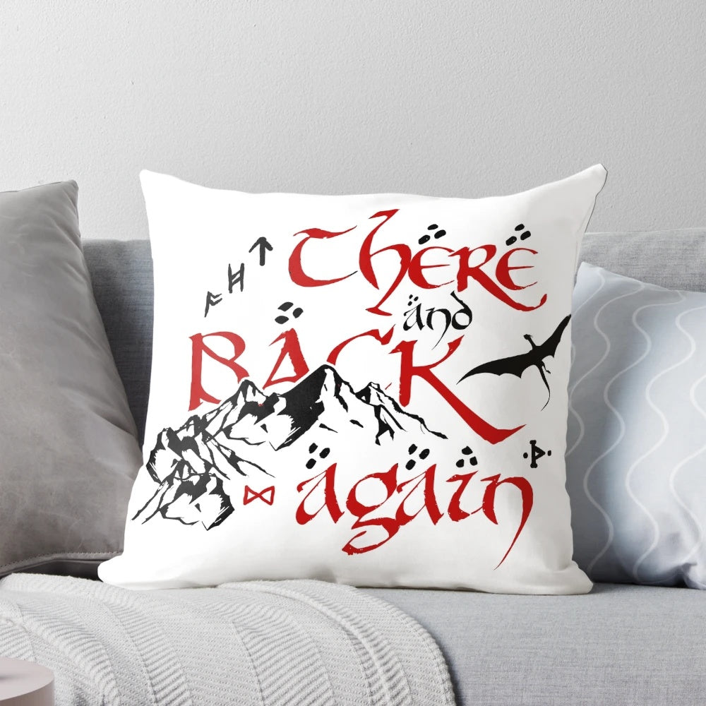 A round-shaped pillow featuring a detailed red dragon design, inspired by the iconic characters and settings of J.R.R. Tolkien's "The Hobbit" and "The Lord of the Rings" series.