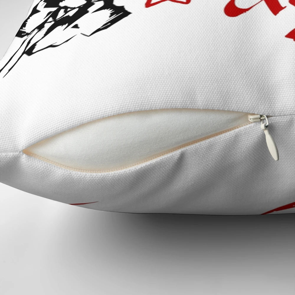 A round-shaped pillow featuring a detailed red dragon design, inspired by the iconic characters and settings of J.R.R. Tolkien's "The Hobbit" and "The Lord of the Rings" series.