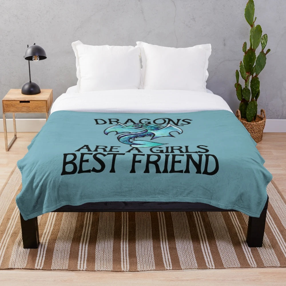 Cozy dragon-themed plush blanket for fantasy lovers