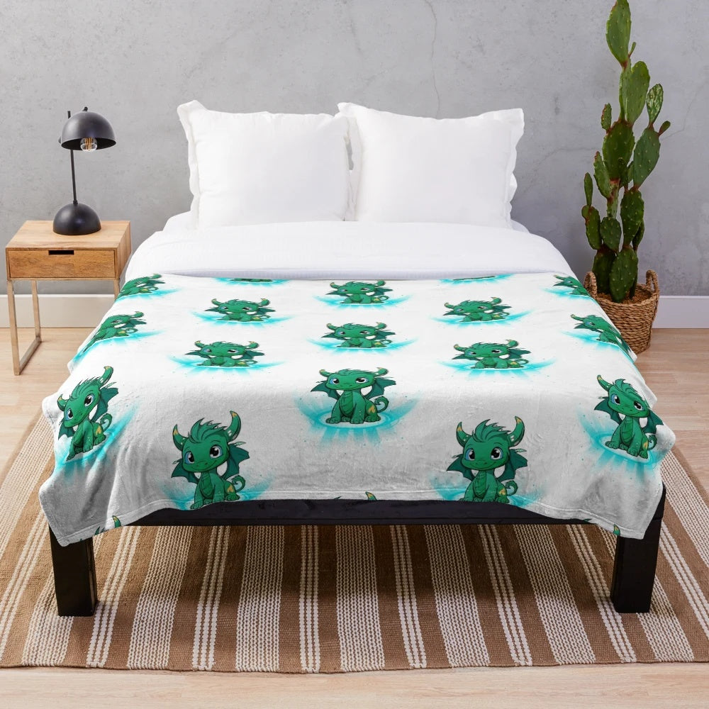 Soft, cozy plush dragon blanket for children