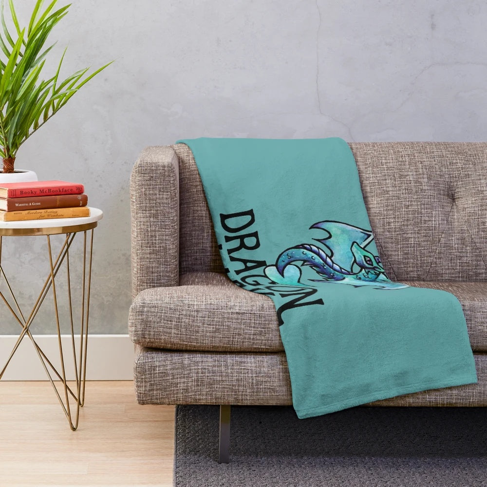Plush dragon-themed blanket with intricate design