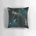 Decorative midnight blue and gold dragonfly pillow