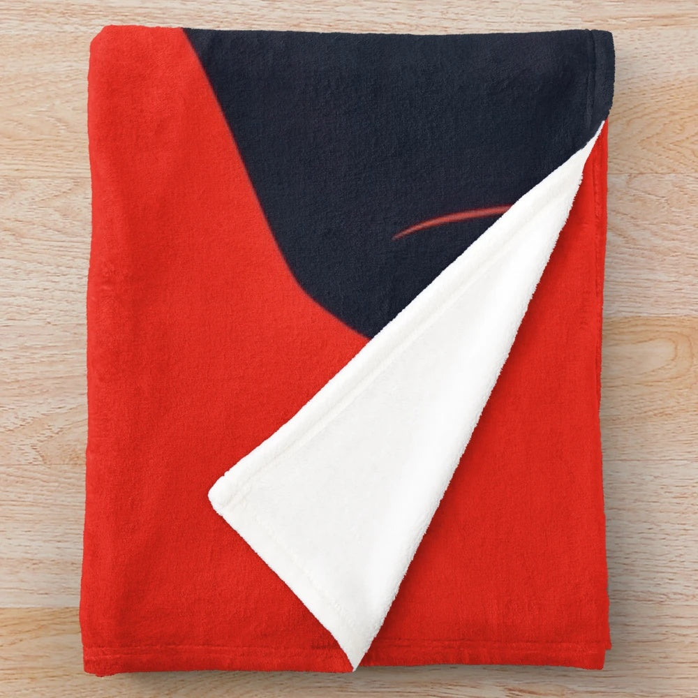 Stylized dragon plush blanket with a modern, intense pop art design