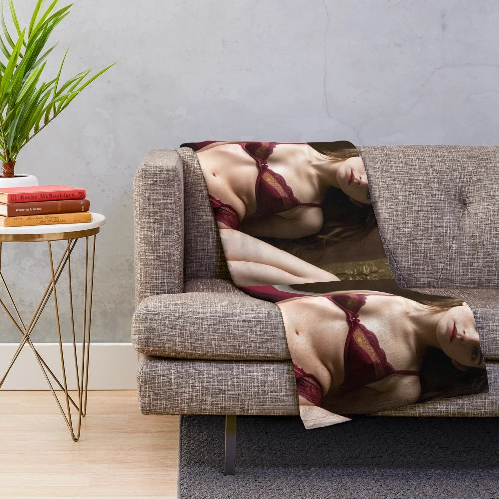 Emma Watson Plush Blanket featuring the captivating actress
