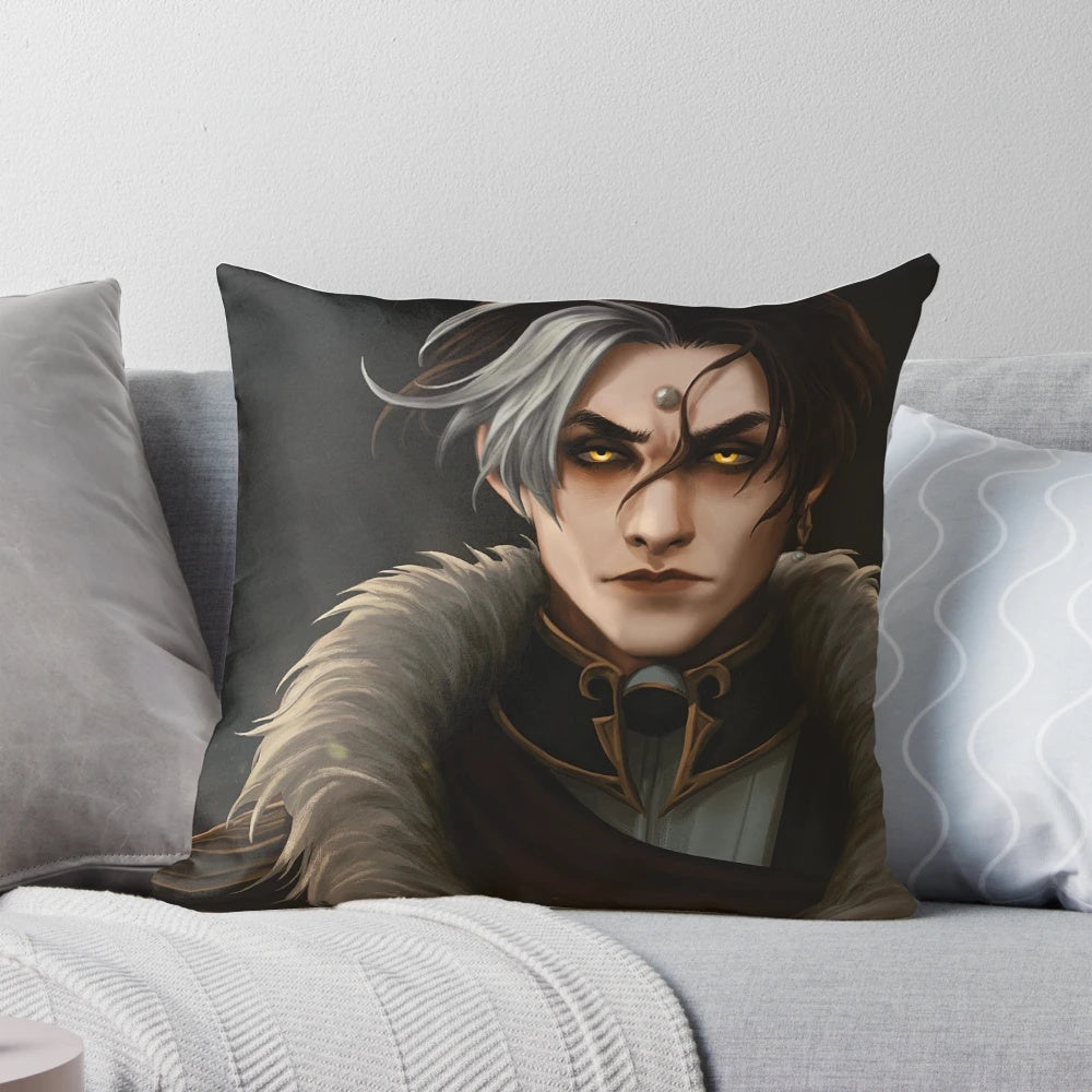 Plush fantasy-inspired emperor pillow with intricate design
