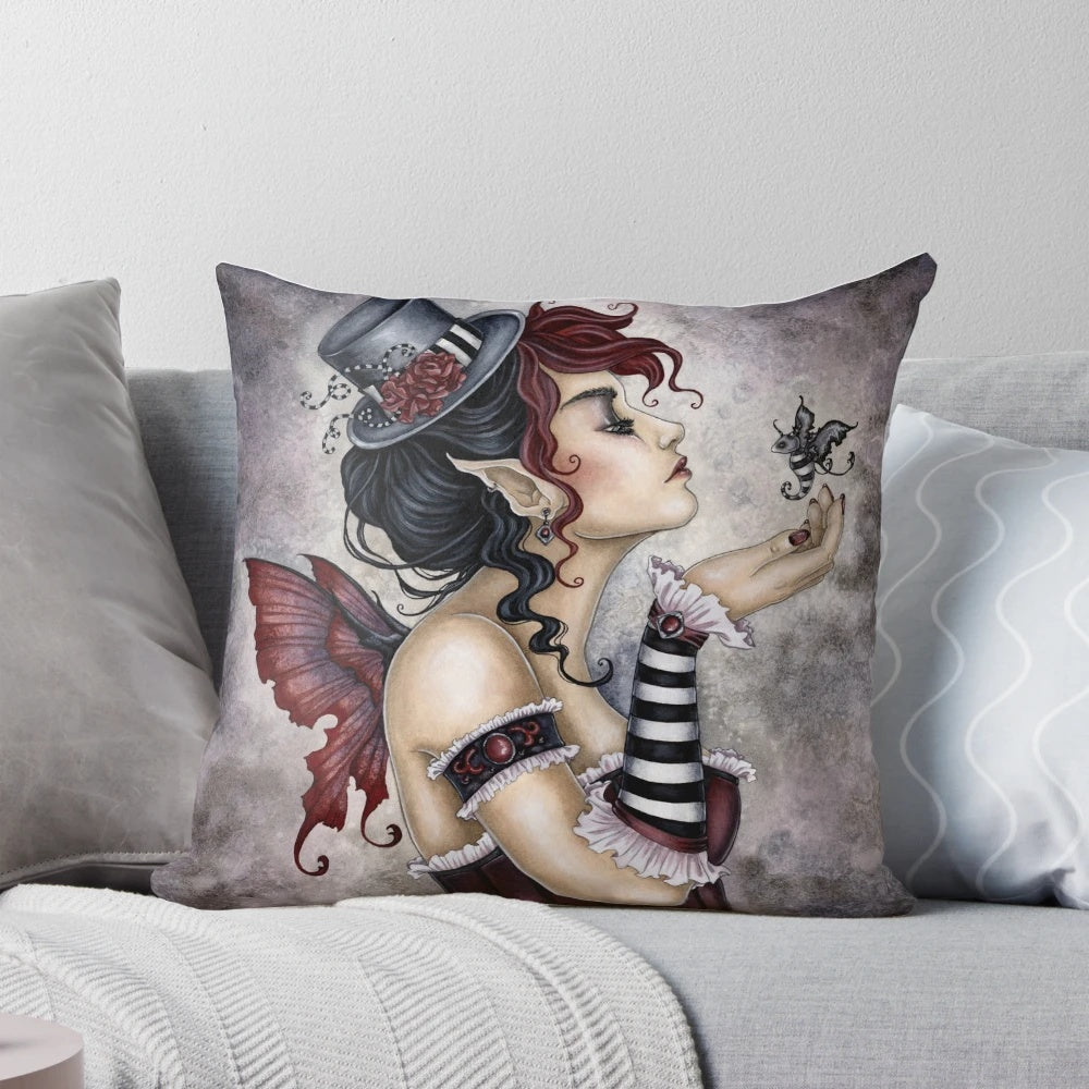 Fae Risque Pillow featuring enchanting fairy fantasy design by artist Amy Brown