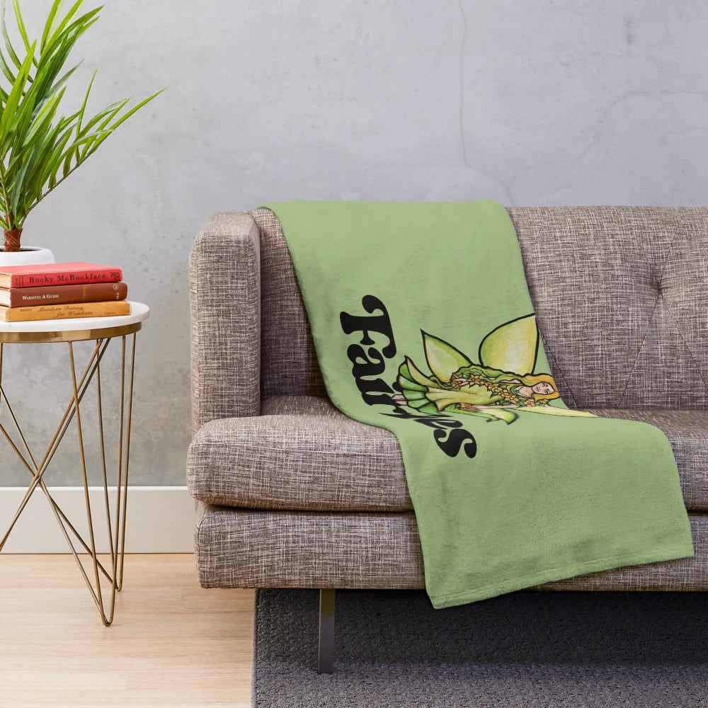Fairy-inspired plush blanket with whimsical nature design