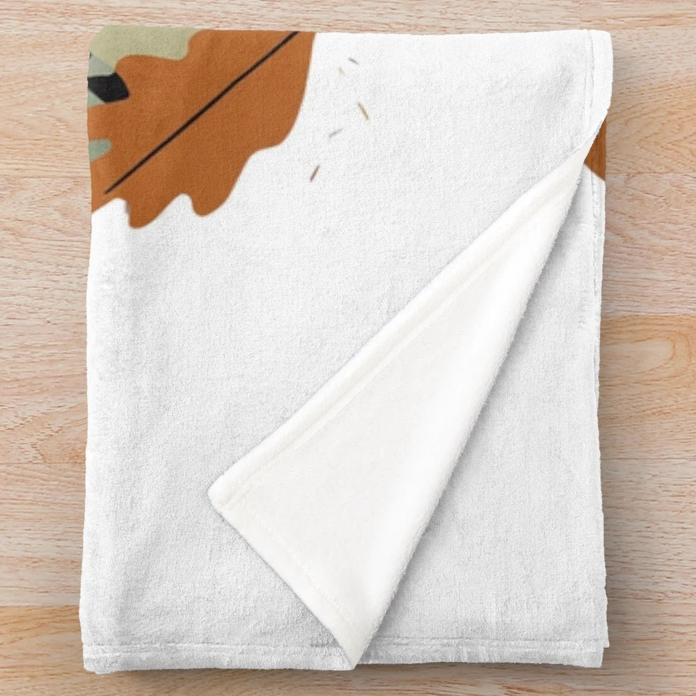 Autumnal wildlife plush blanket featuring a cute squirrel in a forest