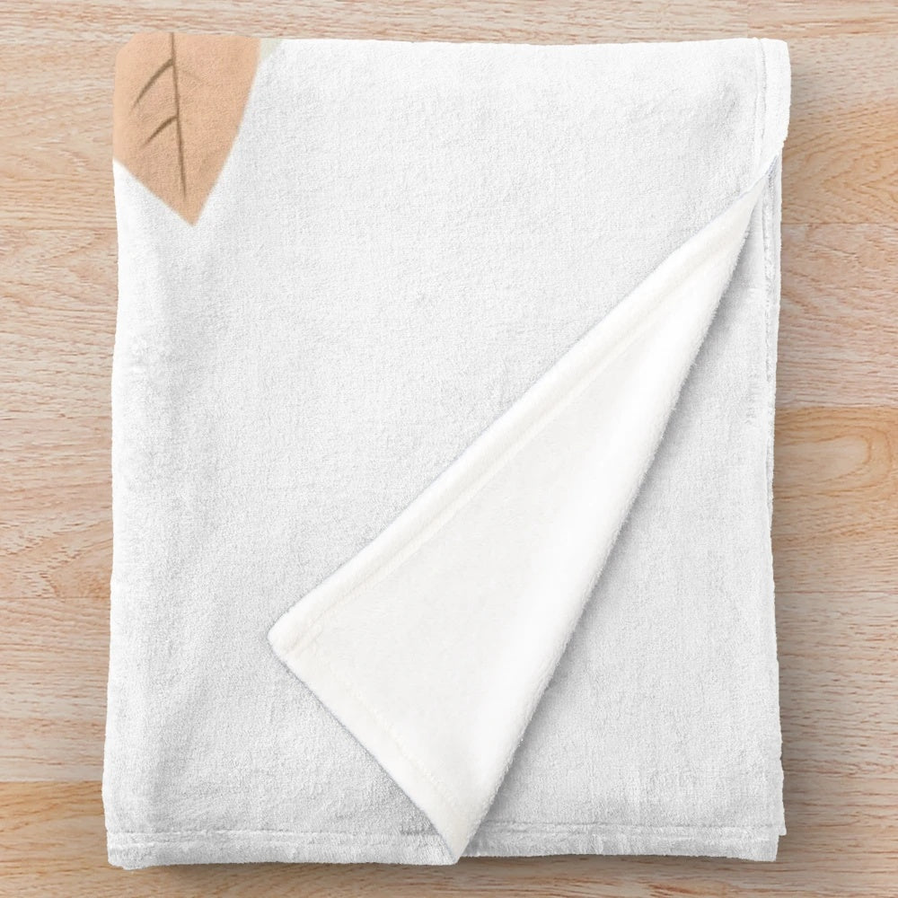 Autumn-themed plush blanket featuring a cute raccoon and fall leaves design