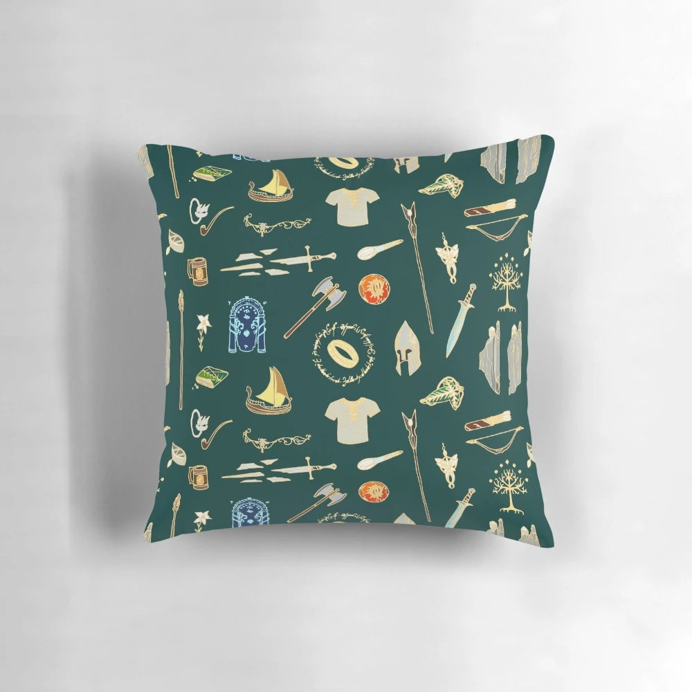 Whimsical fantasy pattern pillow with intricate designs, perfect for adding a touch of magic to your bedroom.
