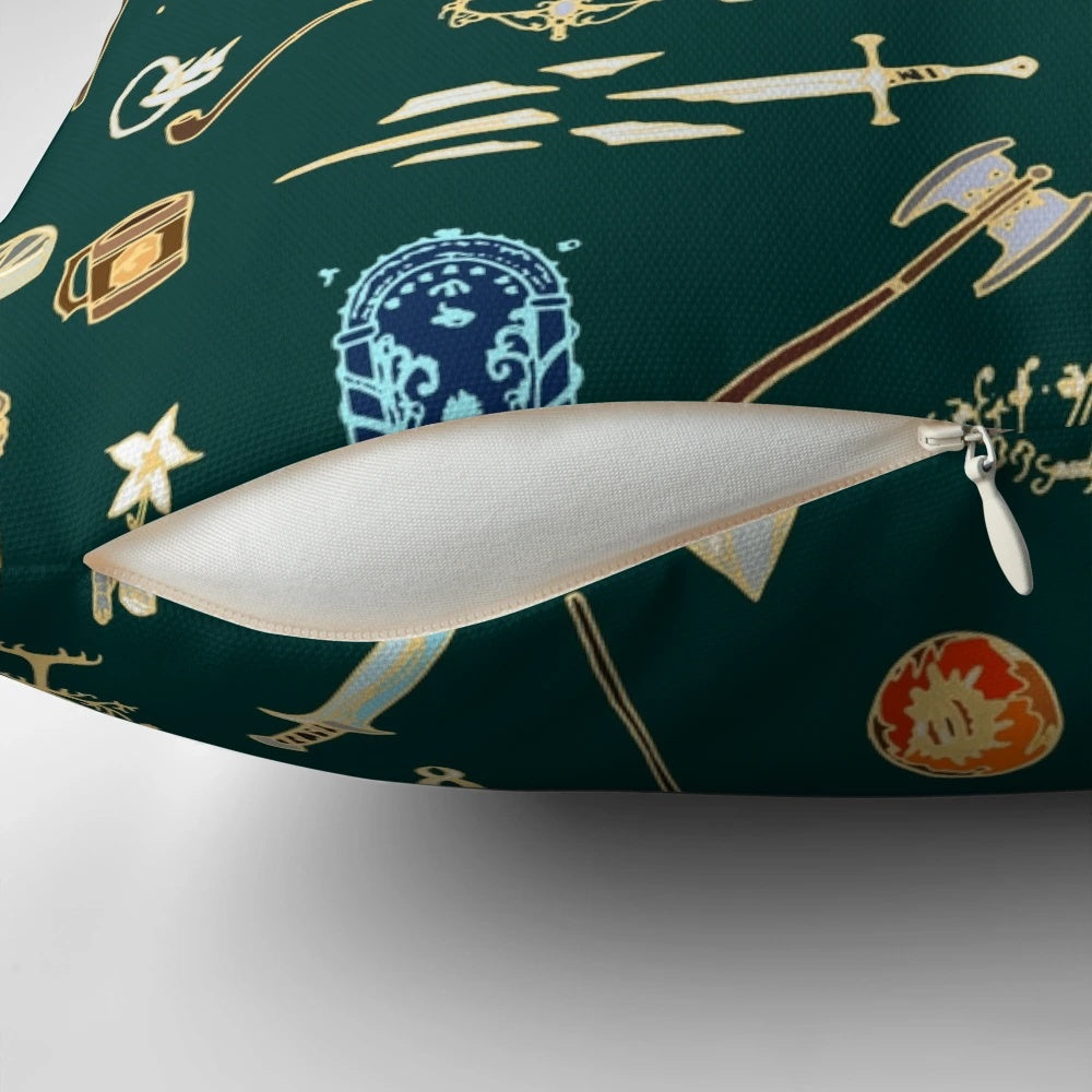 Whimsical fantasy pattern pillow with intricate designs, perfect for adding a touch of magic to your bedroom.