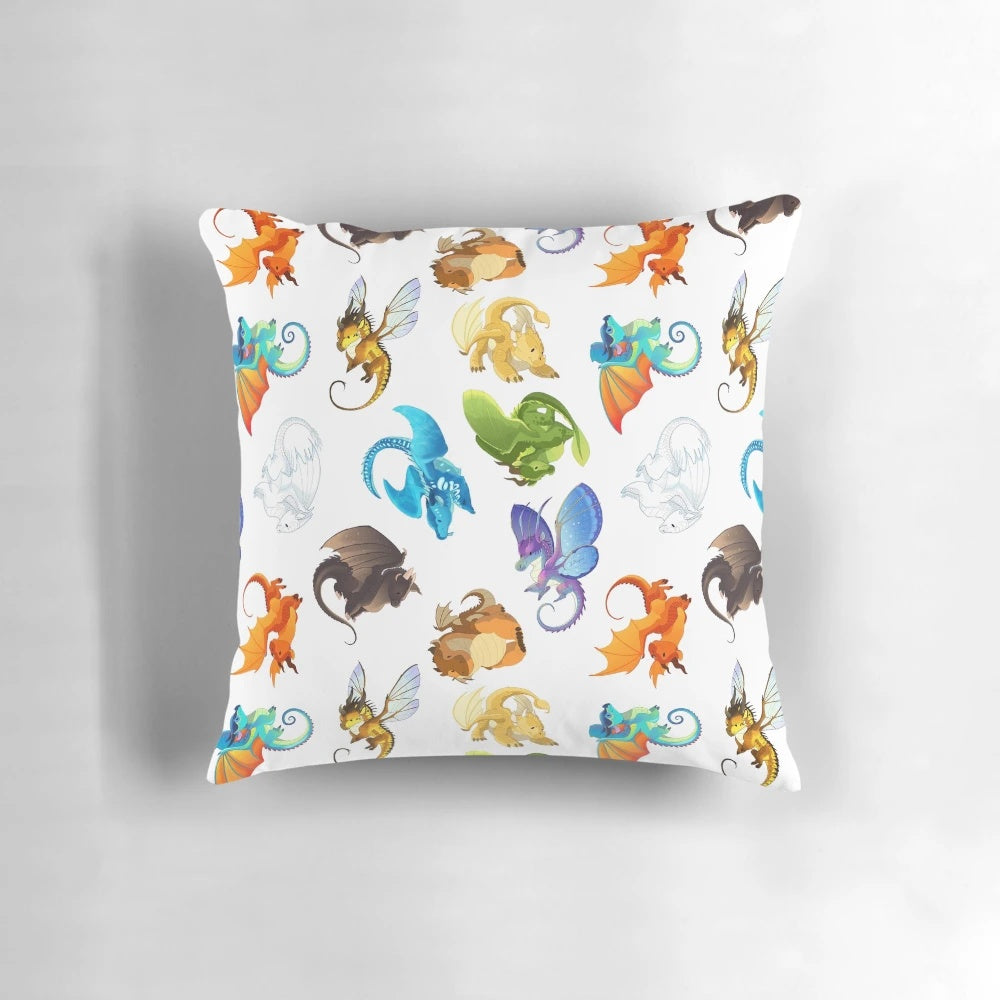 Soft and cozy pillow featuring a whimsical dragon design inspired by the Wings of Fire series.