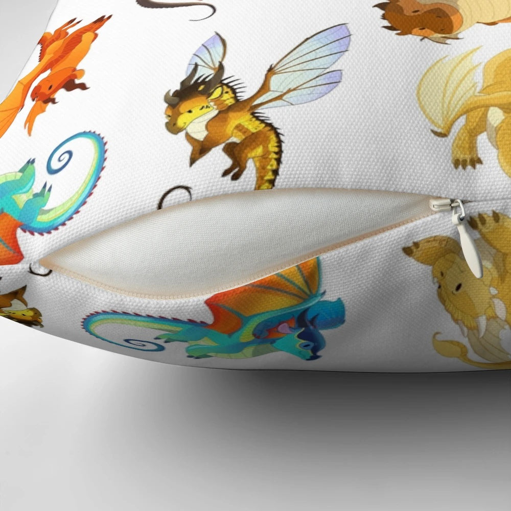 Soft and cozy pillow featuring a whimsical dragon design inspired by the Wings of Fire series.