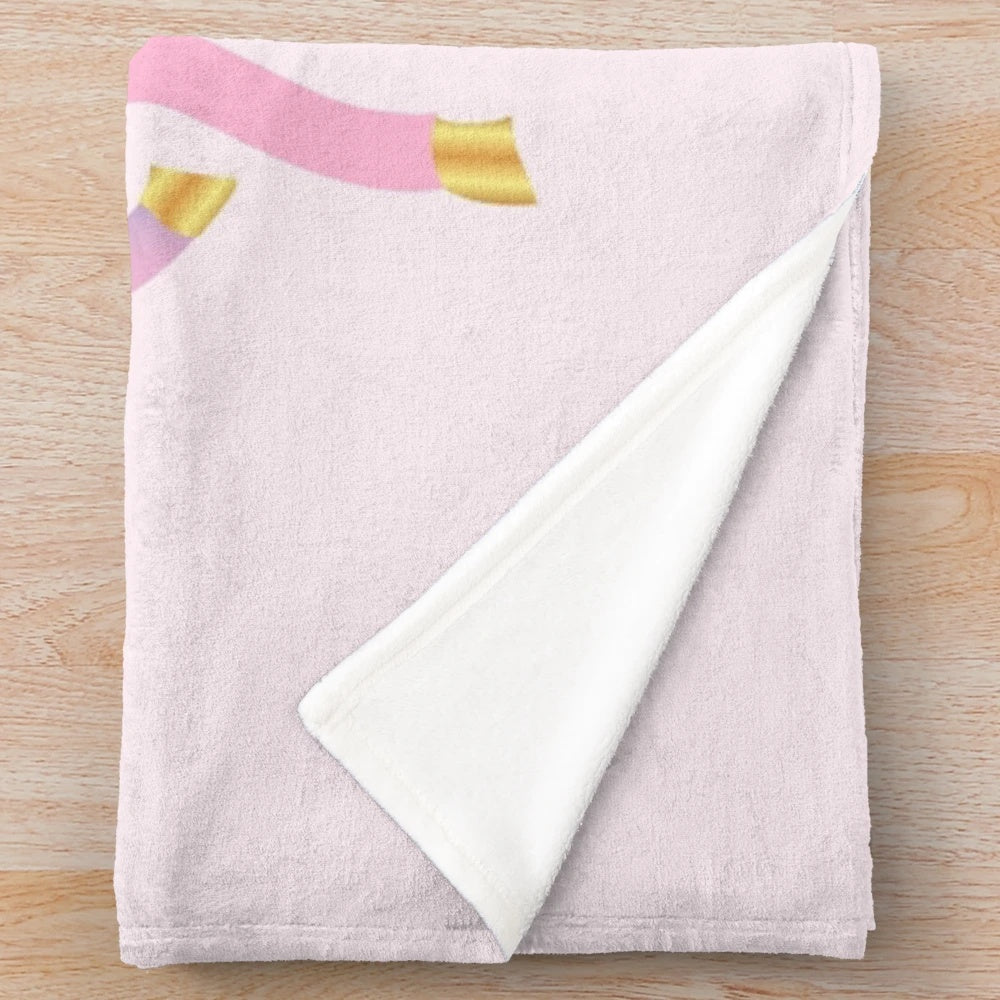 Soft and fluffy plush blanket featuring a colorful, whimsical unicorn design