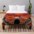Fantasy-inspired plush blanket with colorful abstract patterns