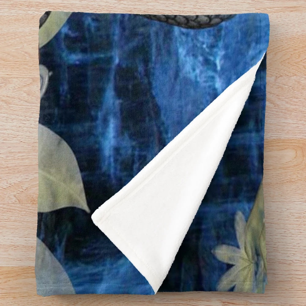 Colorful fantasy sword plush blanket with abstract patterns