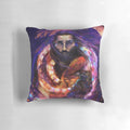 Fay King Pillow featuring magical raven and stone circle design