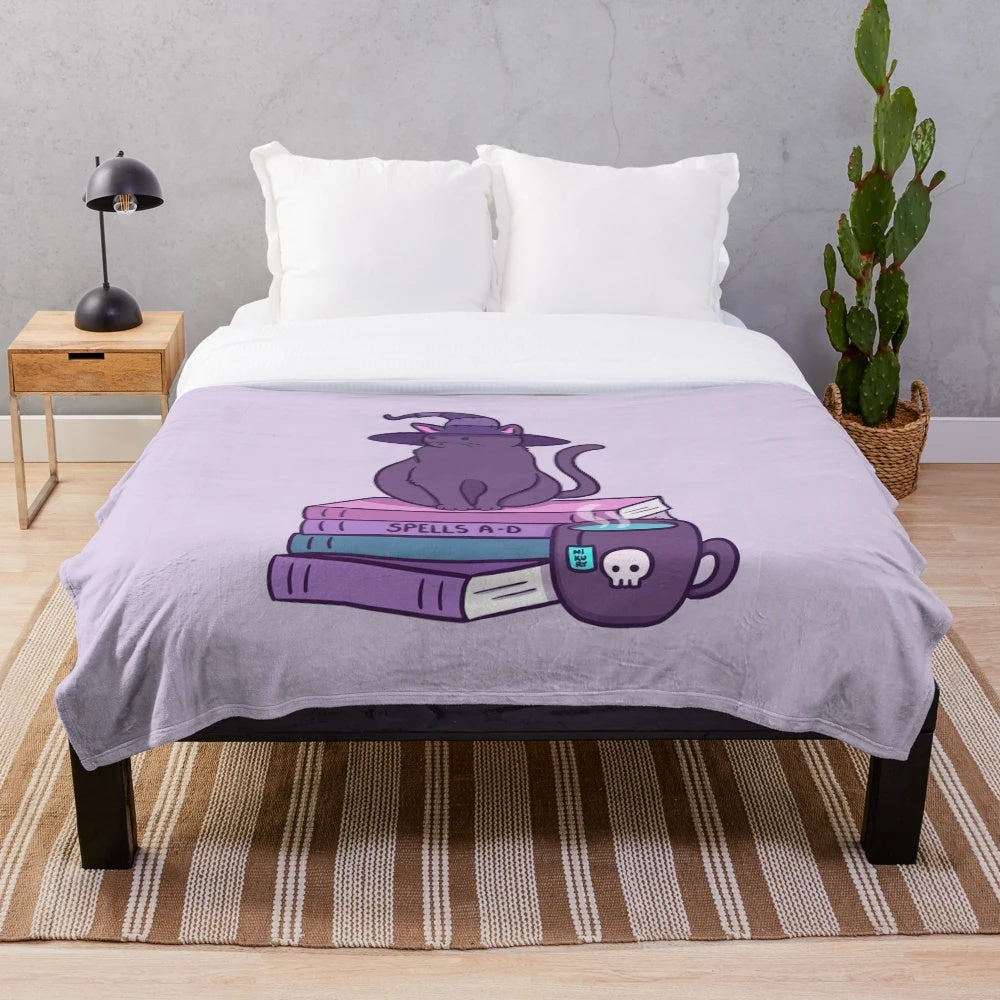 Nikury Plush Blanket featuring a feline familiar design