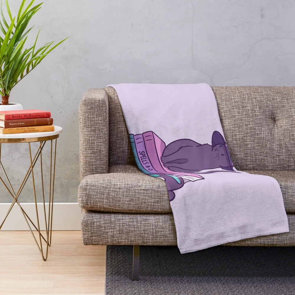 Nikury Plush Blanket featuring a feline familiar design