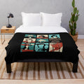 Final Fantasy VII-themed plush blanket featuring characters like Cloud Strife and Aerith