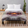 Fire Monster Plush Blanket with Vibrant Abstract Patterns