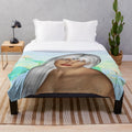 Enchanting floral plush blanket with a botanical fantasy design