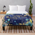 Plush blanket with a floral watercolor design for book enthusiasts