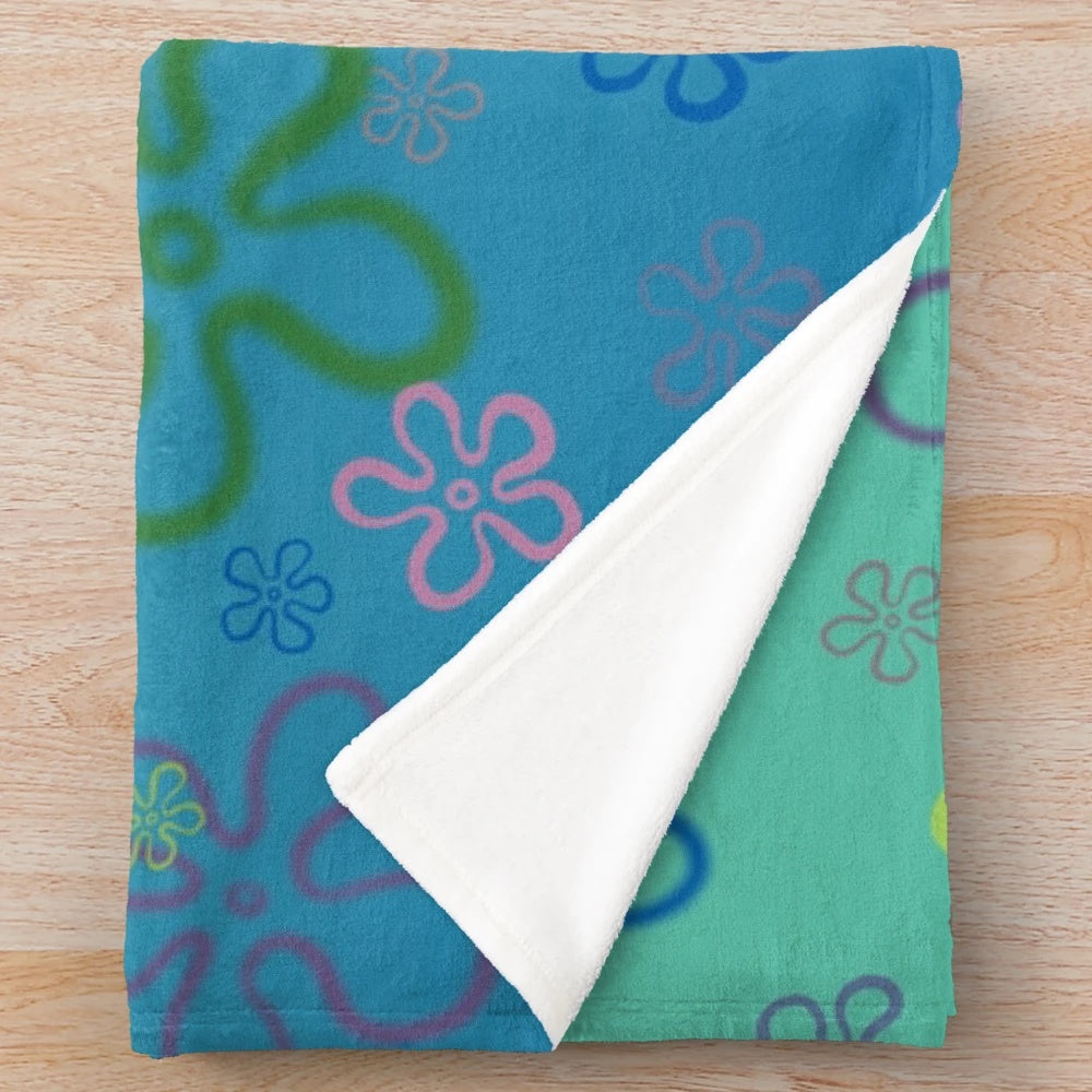 Flower clouds plush blanket for cozy home decor