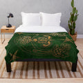 Forest and gold celtic inspired plush blanket