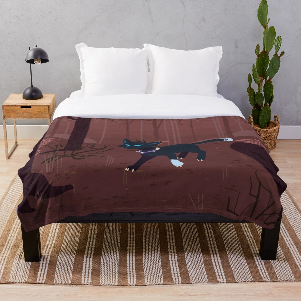 Scourge of the Forest Plush Blanket featuring a cozy, cat-inspired design