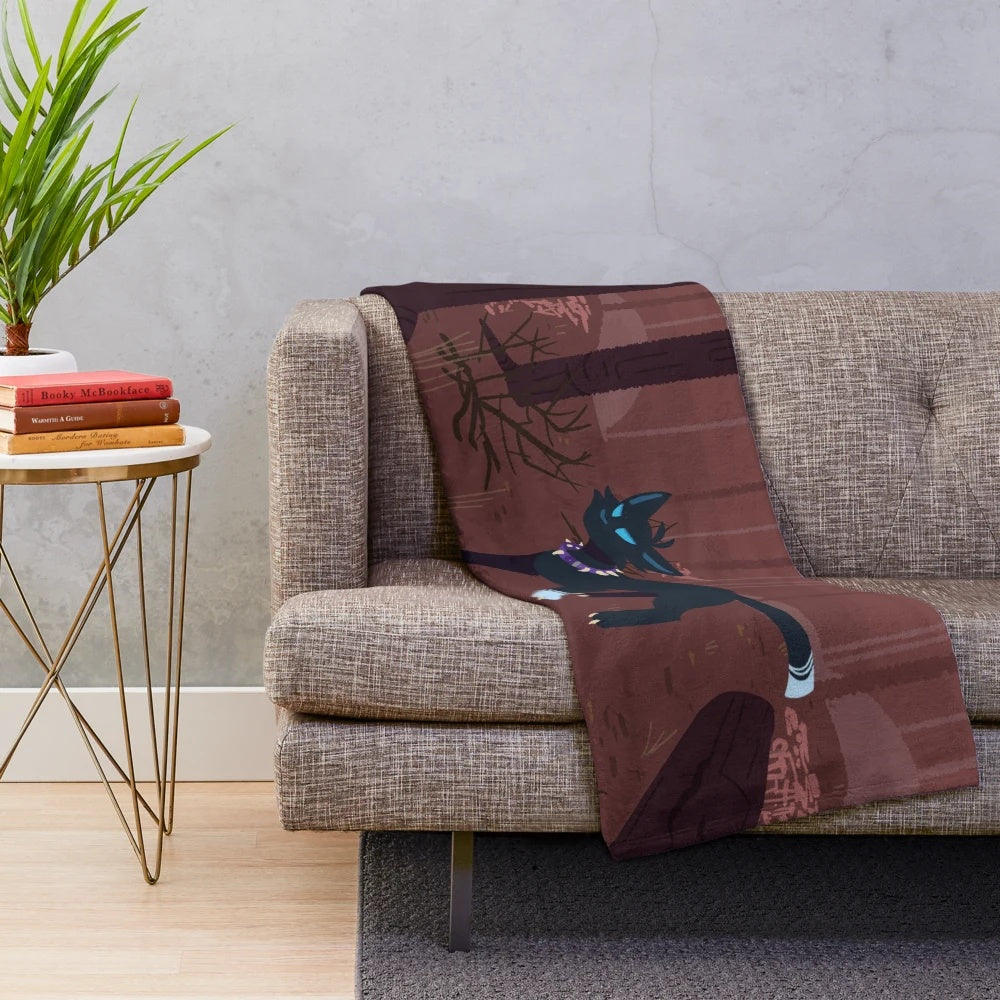 Scourge of the Forest Plush Blanket featuring a cozy, cat-inspired design