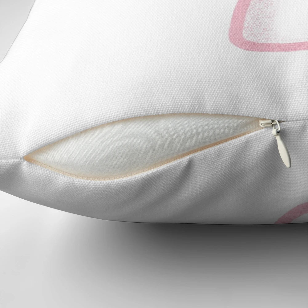 Forest mushroom pillow with vibrant red and pink tones, perfect for nature-inspired home decor.