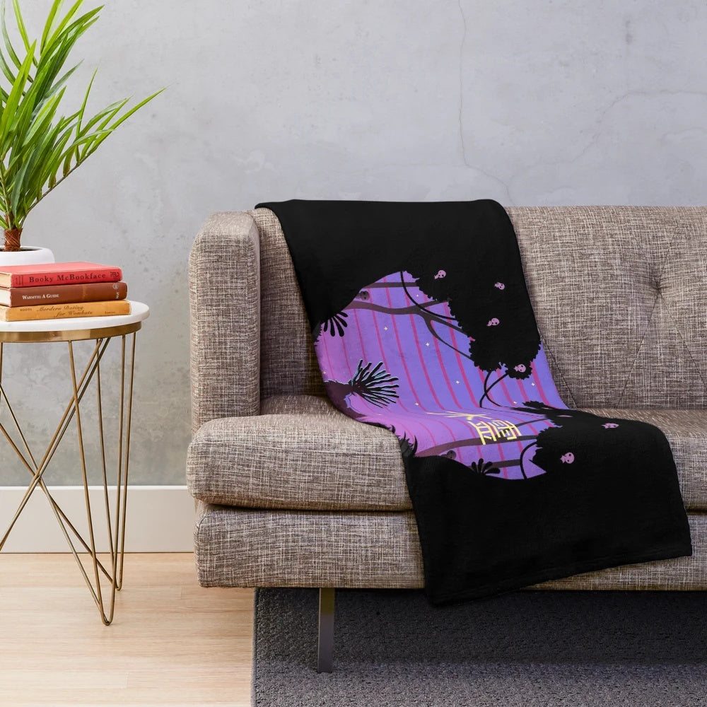 Forest Spirit Kodama inspired plush blanket