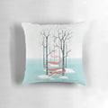 Charming forest spirit animal pillow with fox and winter forest design