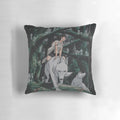 A decorative throw pillow featuring a nature-inspired design inspired by the Studio Ghibli film "Princess Mononoke".