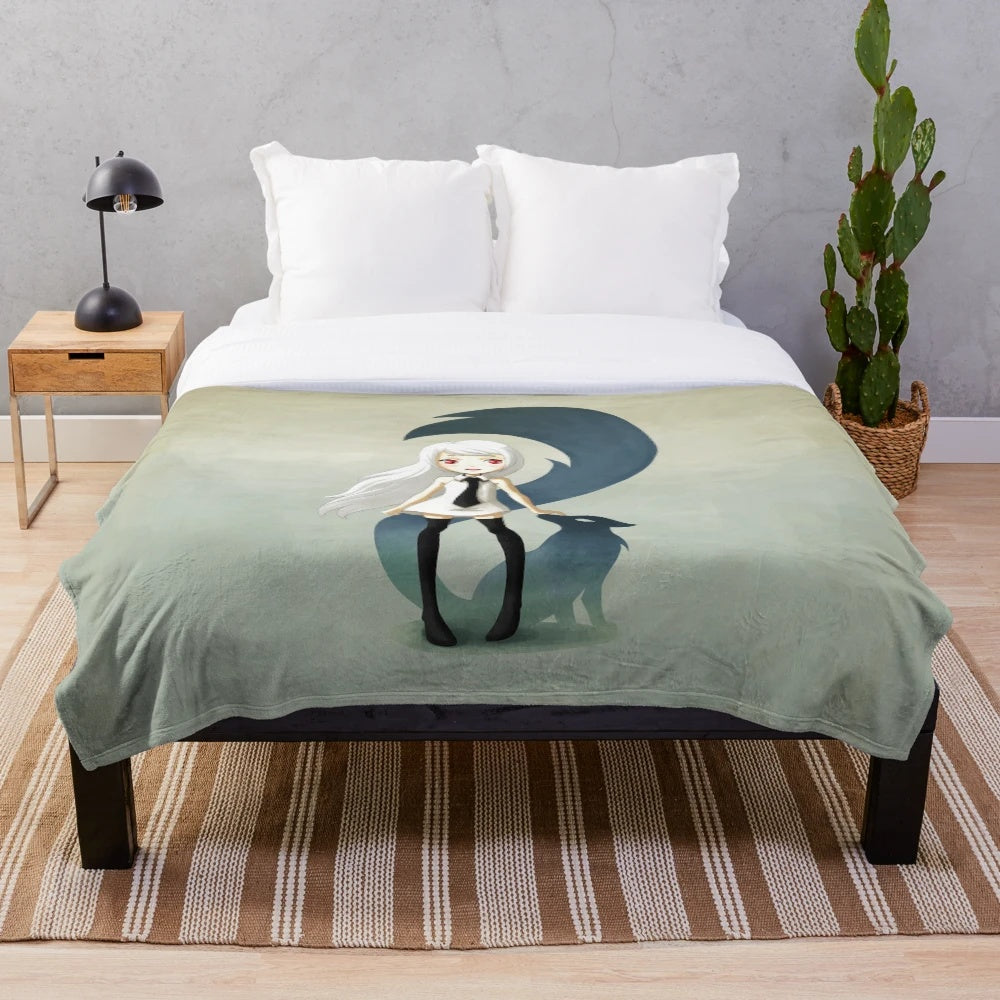 Soft and cozy fox daemon plush blanket for children